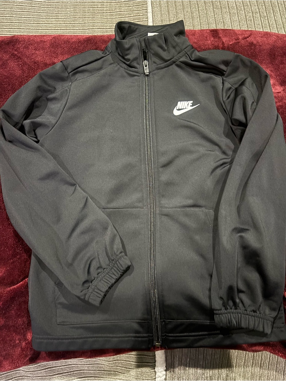 Nike Black Track Jacket with White Swoosh